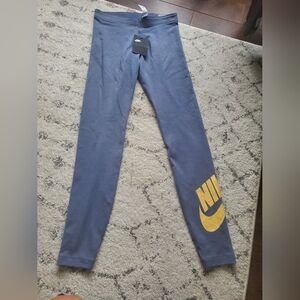 Nike Sportswear leggings gray and yellow size XS women's fits 12-14 girls new wi